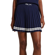 RLX Ralph Lauren Women's Knit Pleated Golf Skort - Refined Navy/White