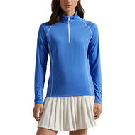 RLX Ralph Lauren Women's Jersey UV Quarter Zip Golf Pullover - Summer Blue