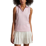 RLX Ralph Lauren Women's Tour Pique V-Neck Sleeveless Polo Shirt - Garden Pink