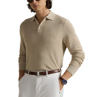 RLX Ralph Lauren Performance Polo -Collar高尔夫毛衣 - Ecru Tan Heather