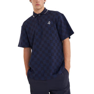 Huffer Check Par Golf Polo Shirt - Navy