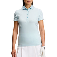 J.Lindeberg 女式 Tour Tech 印花高尔夫 Polo 衫 - Bridge Stock Skylight