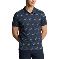 Lyle&Scott Micro Club印刷高尔夫球球衫 - 秃鹰蓝色