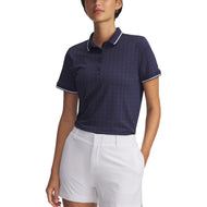 Under Armour Women's Drive Jacquard Golf Polo Shirt - Midnight Navy/White