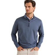 Peter Millar Perth 混色性能四分之一拉链 - 海军蓝