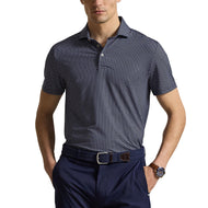 RLX Ralph Lauren 印花轻质气流高尔夫 Polo 衫 - 精致海军蓝玉兰钻石