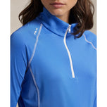 RLX Ralph Lauren Women's Jersey UV Quarter Zip Golf Pullover - Summer Blue