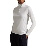 RLX Ralph Lauren 女式 UV 弹力球衣 1/4 拉链高尔夫套头衫 - 陶瓷白