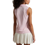 RLX Ralph Lauren Women's Tour Pique V-Neck Sleeveless Polo Shirt - Garden Pink