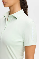J.Lindeberg 女式 Tour Tech 高尔夫 Polo 衫 - 淡绿色
