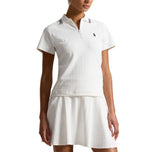 RLX Ralph Lauren 女式弹力主动缆绳拉链高尔夫 Polo 衫 - 陶瓷白/精致海军蓝多色（副本）