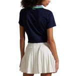 RLX RALPH LAUREN女子旅游Pique Knit -Collar Polo Golf衬衫 - 精制海军/Tiller Green Multi