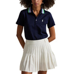 RLX RALPH LAUREN女子旅游Pique Knit -Collar Polo Golf衬衫 - 精制海军/Tiller Green Multi