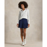 RLX RALPH LAUREN女子旅游Pique长袖Polo衬衫 - 陶瓷白/醋栗