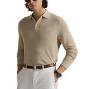 RLX Ralph Lauren Performance Polo-Collar Golf Sweater - Ecru Tan Heather
