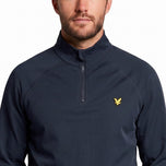 Lyle & Scott Mesh Panelled Course Golf Midlayer - Dark Navy