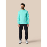 Castore Club Classic Quarter Zip Golf Pullover - Light Aqua/White