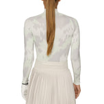 J.Lindeberg Women's Ella Print Compression Golf Shirt - Warp Ambrosia