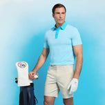 G/Fore Feeder Stripe Fine Tech Jersey Golf Polo Shirt - Venetian