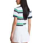 G/Fore Women's Engineered Stripe Tech Pique Golf Polo Shirt - Snow