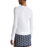 G/Fore Women's Pointelle G Crewneck Golf Sweater - Snow