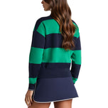 G/Fore 女式橄榄球羊毛高尔夫毛衣 Polo 衫 - 暮光色/深色三叶草