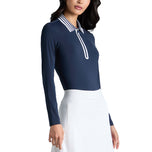 G/Fore Women's Silky Tech 1/4 Zip Long Sleeve Golf Polo Shirt - Twilight