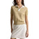 RLX Ralph Lauren Women's 2/48 Cotton Blend Short Sleeve Knitted Golf Polo Shirt - Dune Tan/White Splash