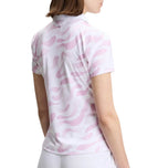 J.Lindeberg 女式 Tour Tech 印花高尔夫 Polo 衫 - 沙坑褪色白色兰花色