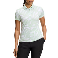 J.Lindeberg 女式 Tour Tech 印花高尔夫 Polo 衫 - Bunker Fade 微妙白色