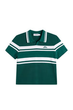 J.Lindeberg Women's Athena Knitted Golf Polo Shirt - Forest Biome