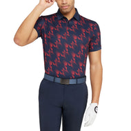 Galvin Green Miles Breathable Golf Polo Shirt - Navy/Red