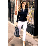 Golftini Women's Stretch Ankle Golf Pants - White/Navy