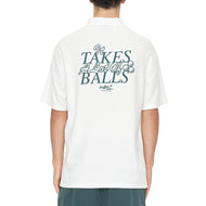 Huffer Ballsy Pique Golf Polo Shirt - Chalk