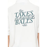 Huffer Ballsy Pique Golf Polo Shirt - Chalk