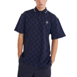 Huffer Check Par Golf Polo Shirt - Navy