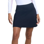 IBKUL Women's Solid A-Line 17.5" Golf Skort - Black