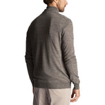 Lyle & Scott 刺绣美利奴羊毛混纺 1/4 拉链针织衫 - 中灰色泥灰岩