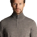 Lyle & Scott 刺绣美利奴羊毛混纺 1/4 拉链针织衫 - 中灰色泥灰岩