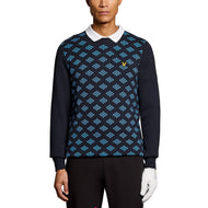 Lyle＆Scott高尔夫船长脖子棉花Argyle Jumper-黑暗海军