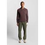 Lyle & Scott Long Sleeve Knitted Golf Polo Shirt - Berry