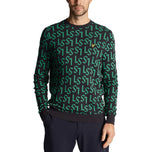 Lyle＆Scott Monogram编织高尔夫船长脖子 - 黑暗海军