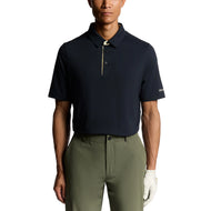 Lyle & Scott Shank Button Golf Polo Shirt - Dark Navy/Sunrise Yellow