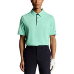 Lyle & Scott Shank Button Golf Polo Shirt - Tinted Aqua/Dark Navy