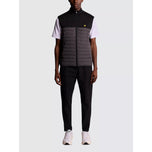 Lyle & Scott Sports Fleece Hybrid Golf Gilet - Jet Black/Granite