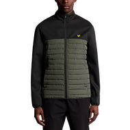 Lyle & Scott 运动抓绒混合高尔夫夹克 - 深黑色/花岗岩