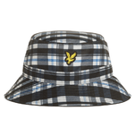Lyle & Scott 格子呢桶形高尔夫球帽 - 深黑色/白色