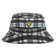 Lyle & Scott 格子呢桶形高尔夫球帽 - 深黑色/白色