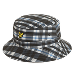 Lyle & Scott 格子呢桶形高尔夫球帽 - 深黑色/白色