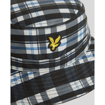Lyle & Scott 格子呢桶形高尔夫球帽 - 深黑色/白色